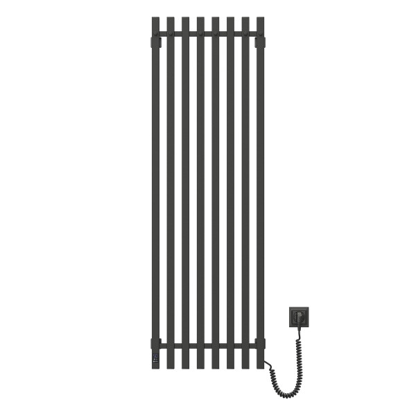 Navin Elektrischer Handtuchheizkörper Levante 330x1200 schwarz mit Kabelausgang rechts