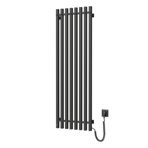 Navin Elektrischer Handtuchheizkörper Levante 330x1200 schwarz mit Kabelausgang rechts