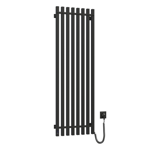 Navin Elektrischer Handtuchheizkörper Levante 330x1200 schwarz mit Kabelausgang rechts
